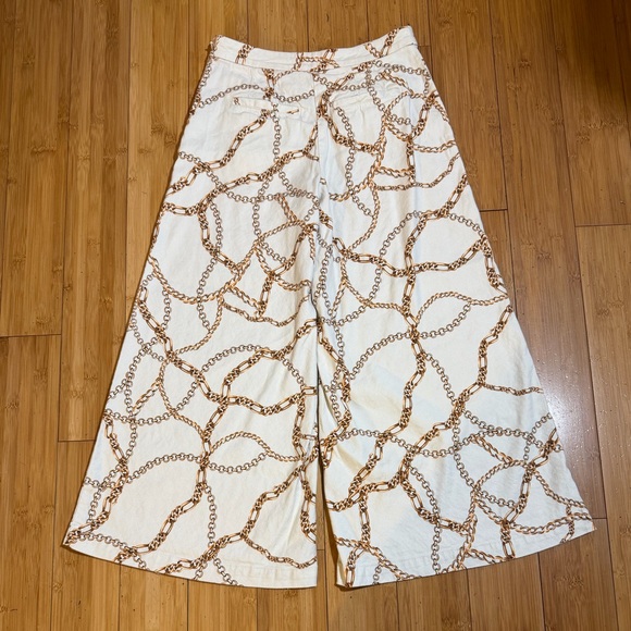 Anthropologie Maeve Chain Print Palazzo Pants Size 0 - Picture 5 of 16